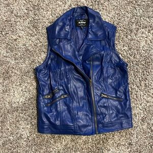 Blue leather vest